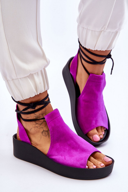 Zazoo 2743 Sandales à plateforme en daim couleur rose Zazoo 2743 Sandales à plateforme en daim couleur rose