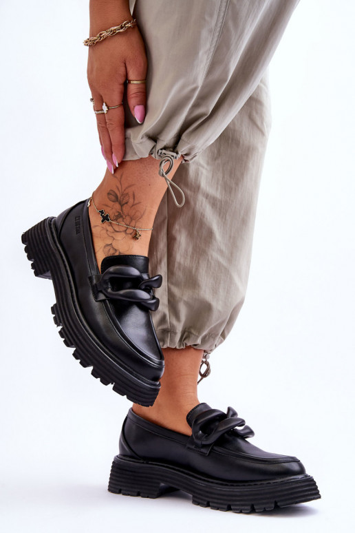 Peau Mocassins chaussures Big Star LL274580 couleur noire Peau Mocassins chaussures Big Star LL274580 couleur noire