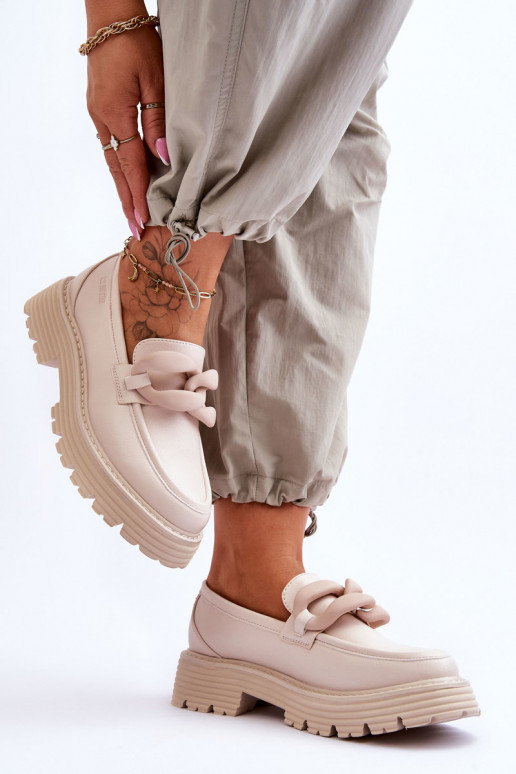 Peau Mocassins chaussures Big Star LL274581 beige Peau Mocassins chaussures Big Star LL274581 beige