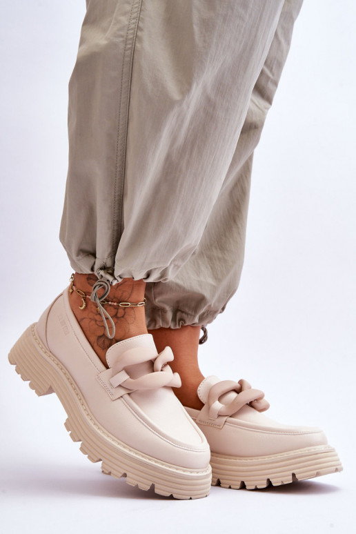 Peau Mocassins chaussures Big Star LL274581 beige Peau Mocassins chaussures Big Star LL274581 beige