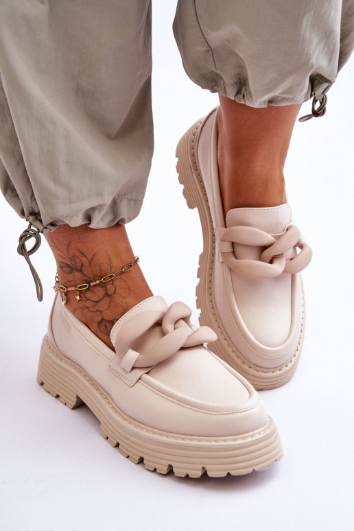 Peau Mocassins chaussures Big Star LL274581 beige Peau Mocassins chaussures Big Star LL274581 beige