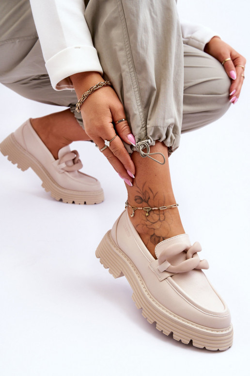 Peau Mocassins chaussures Big Star LL274581 beige Peau Mocassins chaussures Big Star LL274581 beige