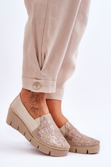 Chaussures de loisirs en cuir avec plateforme Tai turiciejka 5814A-10 sable 2