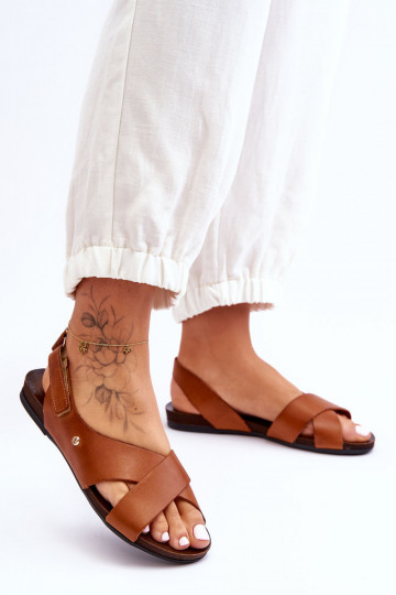 Sandales pour femmes avec attaches adhésives marron Lemar Addison