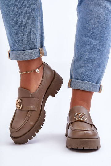 Chaussures en cuir naturel avec ornements couleur sable Rosefalls