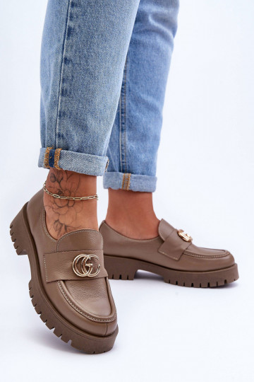 Chaussures en cuir naturel avec ornements couleur sable Rosefalls 2