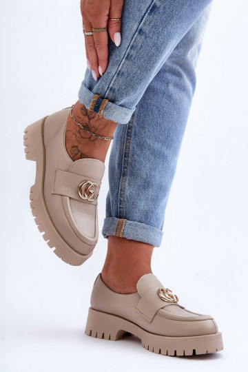 Chaussures en cuir naturel avec ornements couleur sable Rosefalls 2