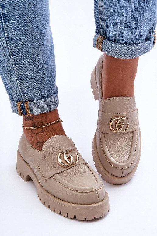 Chaussures en cuir naturel avec des ornements beige Rosefalls Chaussures en cuir naturel avec des ornements beige Rosefalls