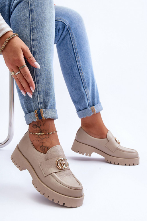 Chaussures en cuir naturel avec des ornements beige Rosefalls Chaussures en cuir naturel avec des ornements beige Rosefalls