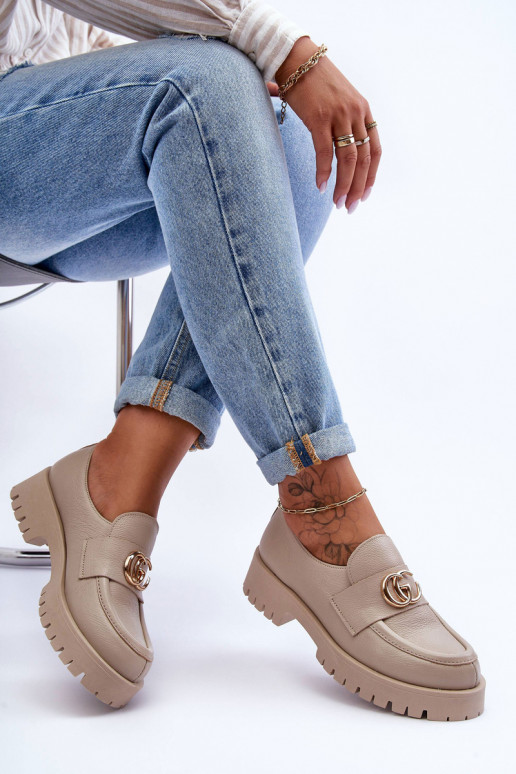 Chaussures en cuir naturel avec des ornements beige Rosefalls Chaussures en cuir naturel avec des ornements beige Rosefalls