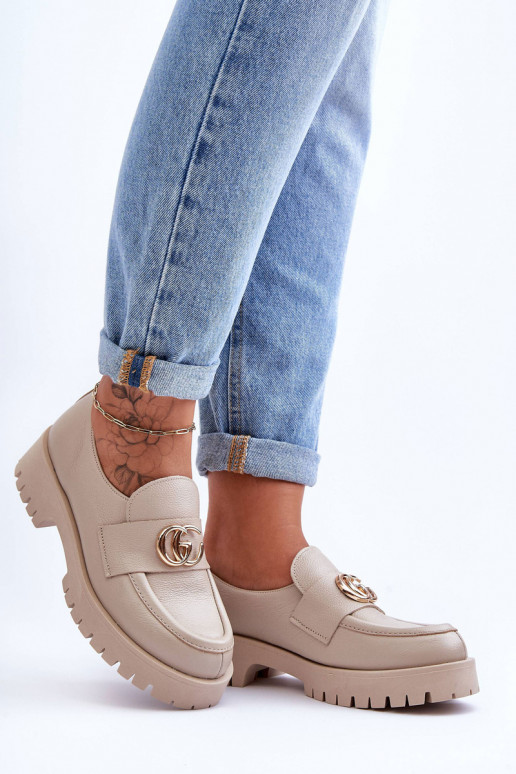Chaussures en cuir naturel avec des ornements beige Rosefalls Chaussures en cuir naturel avec des ornements beige Rosefalls