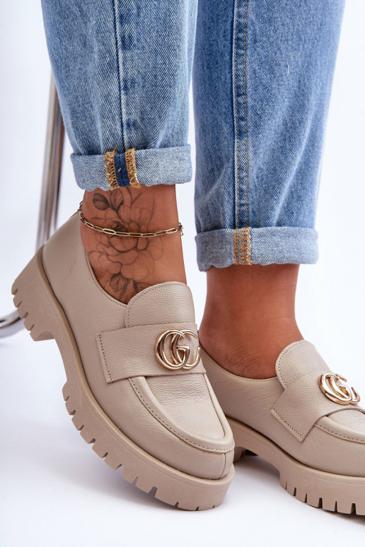 Chaussures en cuir naturel avec des ornements beige Rosefalls Chaussures en cuir naturel avec des ornements beige Rosefalls