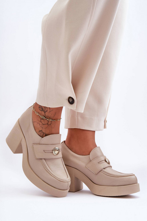 Peau chaussures Féminin avec des talons beige Lemar Dunadia Peau chaussures Féminin avec des talons beige Lemar Dunadia