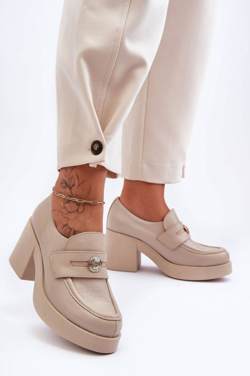 Peau chaussures Féminin avec des talons beige Lemar Dunadia Peau chaussures Féminin avec des talons beige Lemar Dunadia