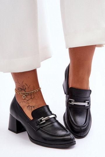 Chaussures en cuir confortables couleur noire Lemar Damira