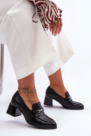 Pratique Peau Chaussures couleur noire Lemar Damira 2