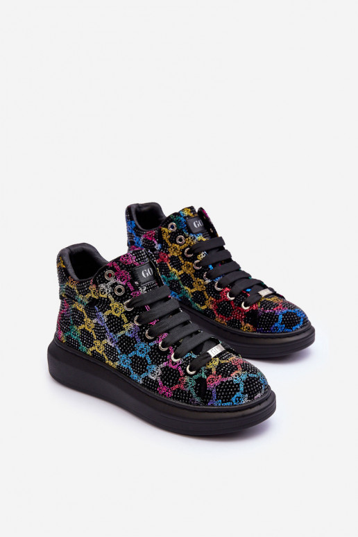 baskets avec une plateforme Cristal de montagne GOE MM2N4009 couleur noire baskets avec une plateforme Cristal de montagne GOE MM2N4009 couleur noire