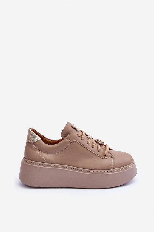Peau baskets avec une plateforme Il fautciejka 06191-04 beige Peau baskets avec une plateforme Il fautciejka 06191-04 beige