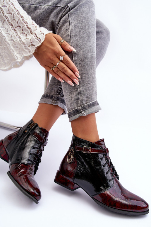 Bottes pour femmes Chaussure Il fautciejka 5743A-23 Bourgogne