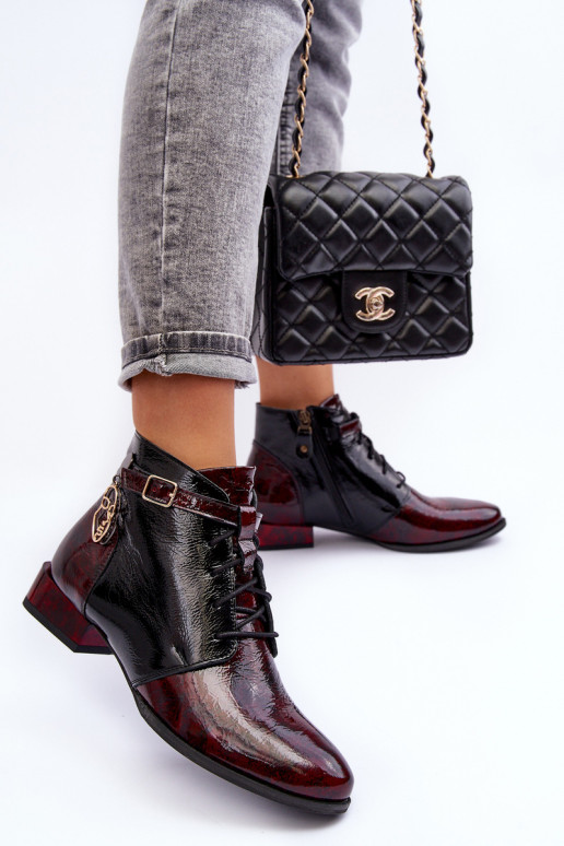 Bottes pour femmes Chaussure Il fautciejka 5743A-23 Bourgogne