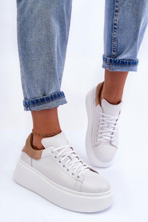 Féminin baskets Peau avec une plateforme couleur blanche Lemar 10150 Féminin baskets Peau avec une plateforme couleur blanche Lemar 10150