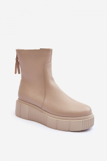 Bottes pour femmes avec une plateforme beige Lemar Jenefer