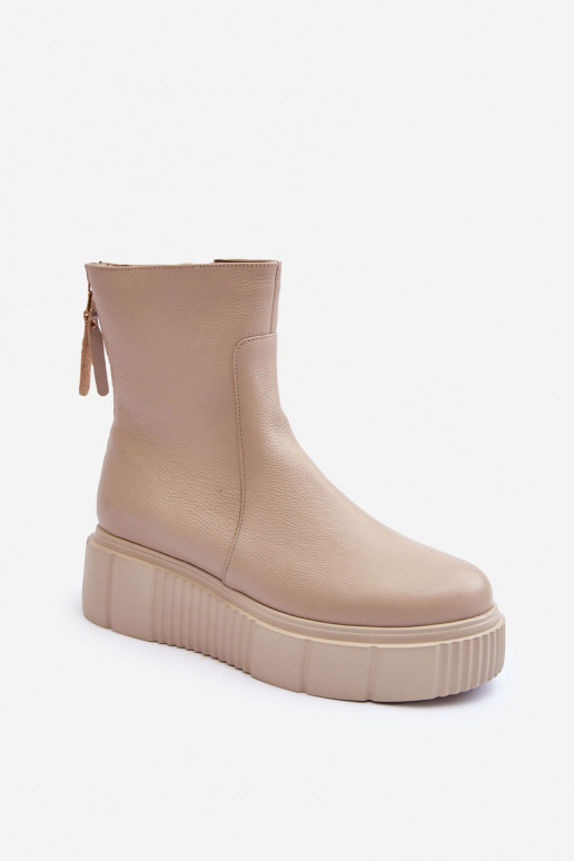 Bottes pour femmes avec une plateforme beige Lemar Jenefer Bottes pour femmes avec une plateforme beige Lemar Jenefer