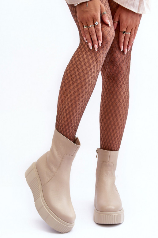 Bottes pour femmes avec une plateforme beige Lemar Jenefer Bottes pour femmes avec une plateforme beige Lemar Jenefer