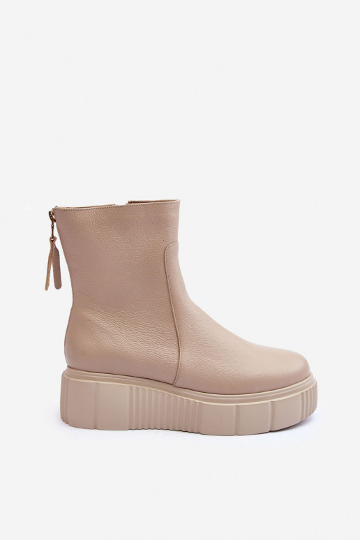 Bottes pour femmes avec une plateforme beige Lemar Jenefer Bottes pour femmes avec une plateforme beige Lemar Jenefer