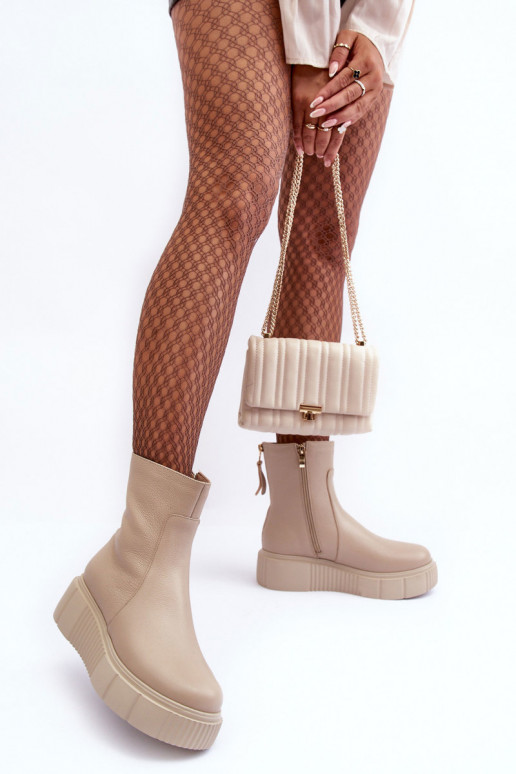 Bottes pour femmes avec une plateforme beige Lemar Jenefer Bottes pour femmes avec une plateforme beige Lemar Jenefer