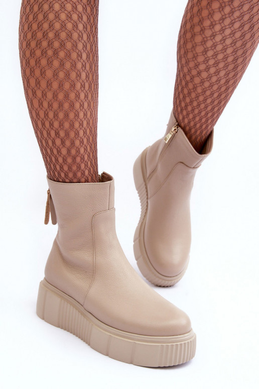 Bottes pour femmes avec une plateforme beige Lemar Jenefer Bottes pour femmes avec une plateforme beige Lemar Jenefer