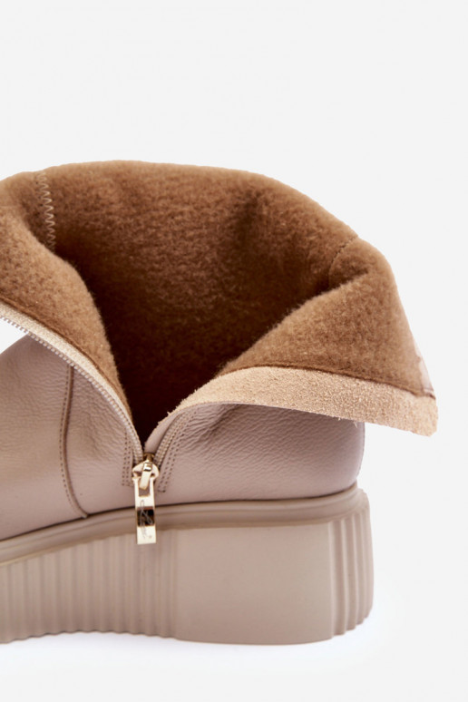 Bottes pour femmes avec une plateforme beige Lemar Jenefer Bottes pour femmes avec une plateforme beige Lemar Jenefer