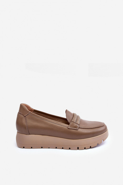 Peau chaussures avec une plateforme avec des ornements beige Lemar Lehira Peau chaussures avec une plateforme avec des ornements beige Lemar Lehira