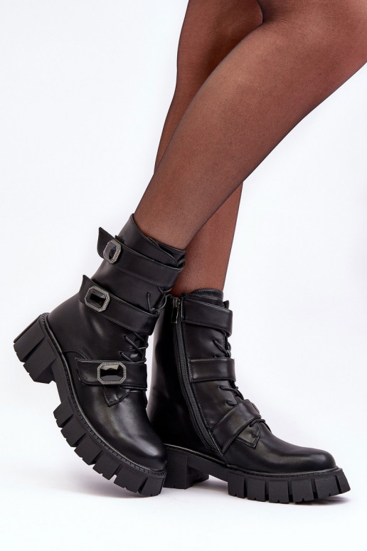 bottes d équitation hautes Bottines femme en cuir naturel couleur noire S.Barski MR870-62 bottes d équitation hautes Bottines femme en cuir naturel couleur noire S.Barski MR870-62