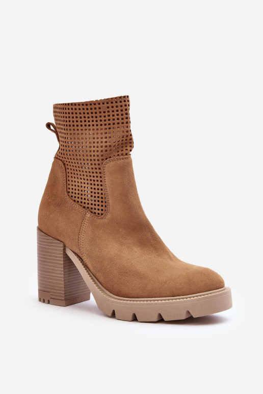 Daim ajouré Bottes pour femmes marron LeÀski 3386 Daim ajouré Bottes pour femmes marron LeÀski 3386