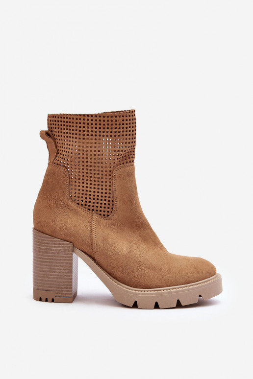 Daim ajouré Bottes pour femmes marron LeÀski 3386 Daim ajouré Bottes pour femmes marron LeÀski 3386