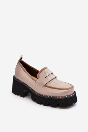 Mocassins en cuir pour femmes D&A MR870-32 couleur sable