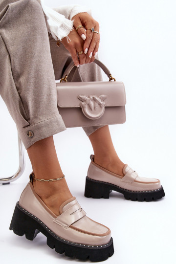Mocassins en cuir pour femmes D&A MR870-32 couleur sable 2