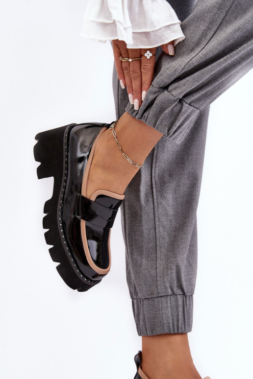 Peau Féminin Mocassins D&A MR870-32 couleur noire Peau Féminin Mocassins D&A MR870-32 couleur noire