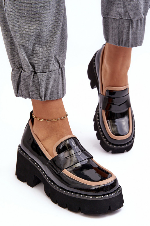 Peau Féminin Mocassins D&A MR870-32 couleur noire Peau Féminin Mocassins D&A MR870-32 couleur noire