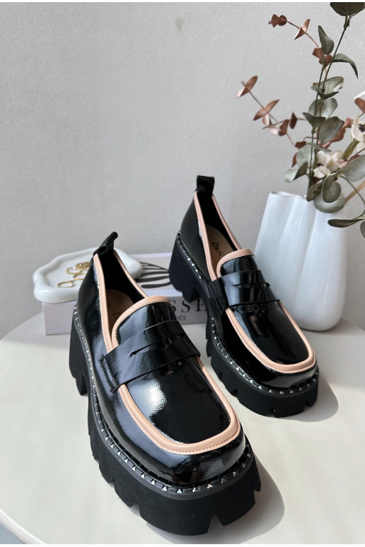 Peau Féminin Mocassins D&A MR870-32 couleur noire Peau Féminin Mocassins D&A MR870-32 couleur noire