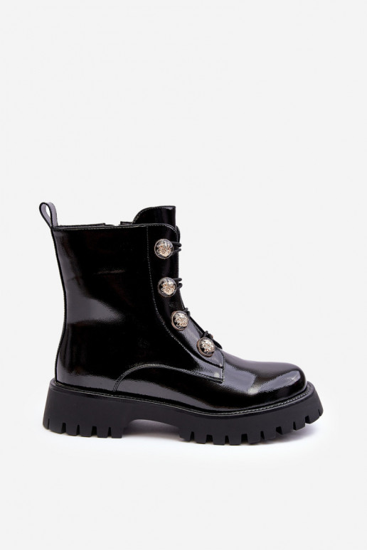 Féminin réchauffer Bottes Avec des décorationsi Guzikami D&A MR870-51 couleur noire Féminin réchauffer Bottes Avec des décorationsi Guzikami D&A MR870-51 couleur noire