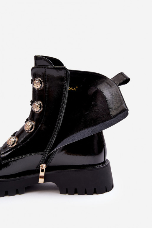 Féminin réchauffer Bottes Avec des décorationsi Guzikami D&A MR870-51 couleur noire Féminin réchauffer Bottes Avec des décorationsi Guzikami D&A MR870-51 couleur noire