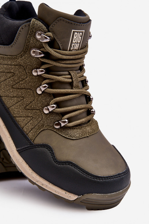 Féminin Chaussures de randonnée chauffantes couleur kaki Big Star MM274480