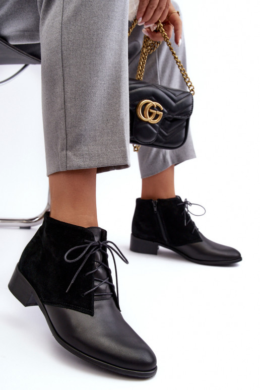 À la mode Féminin Bottes à lacets couleur noire Kefora À la mode Féminin Bottes à lacets couleur noire Kefora