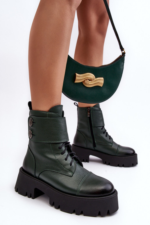 Peau Bottes d équitation hautes couleur verte Lemar Anceria