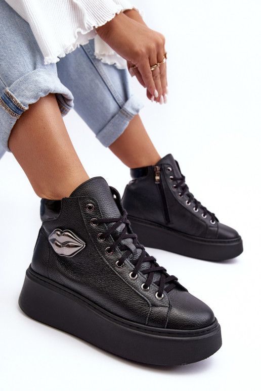 Chaussures de loisirs Grand avec fermetures éclair Lemar couleur noire Katerin Chaussures de loisirs Grand avec fermetures éclair Lemar couleur noire Katerin