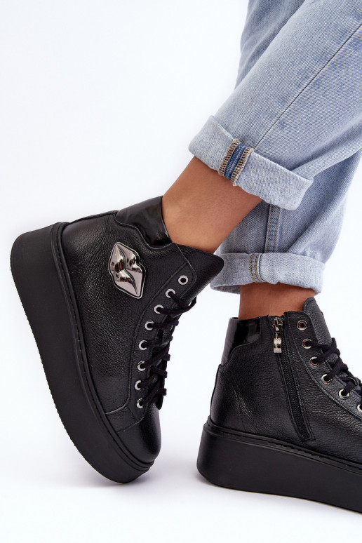 Chaussures de loisirs Grand avec fermetures éclair Lemar couleur noire Katerin Chaussures de loisirs Grand avec fermetures éclair Lemar couleur noire Katerin