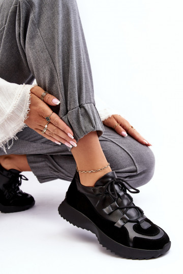 Peau baskets Féminin M01/2 Zazoo couleur noire