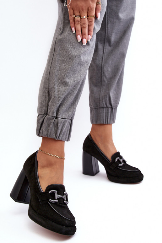 Peau Chaussures Sur un énorme poteau Laura Messi 2706 couleur noire Peau Chaussures Sur un énorme poteau Laura Messi 2706 couleur noire